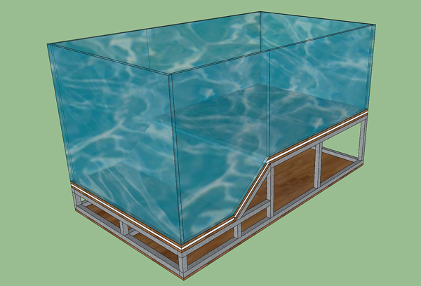 aquarium récifal avec fosse