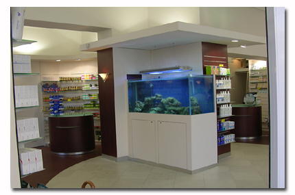 Aquarium dans une pharmacie