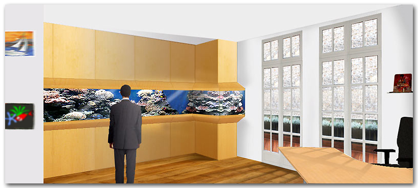 Aquarium de 5000litres en angle