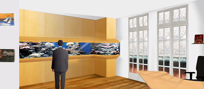 Aquarium d'angle de 6 tonnes d'eau