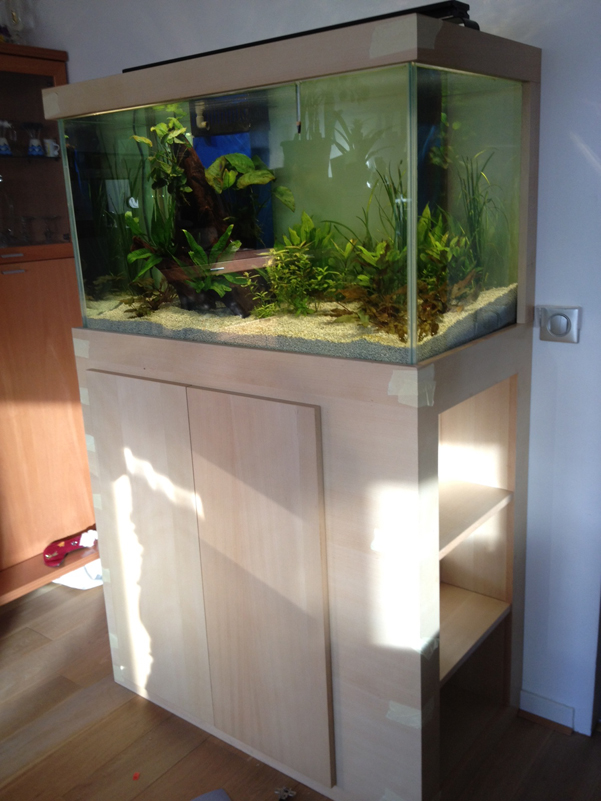 Meuble aquarium hetre