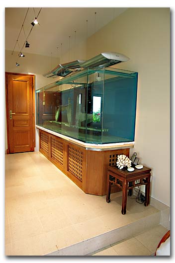 Aquarium avec meuble en teck