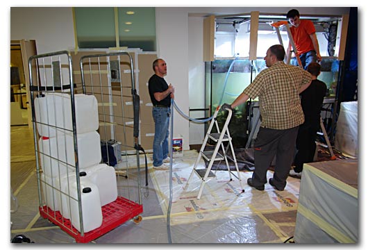 Vidange de l'aquarium pour le démontage